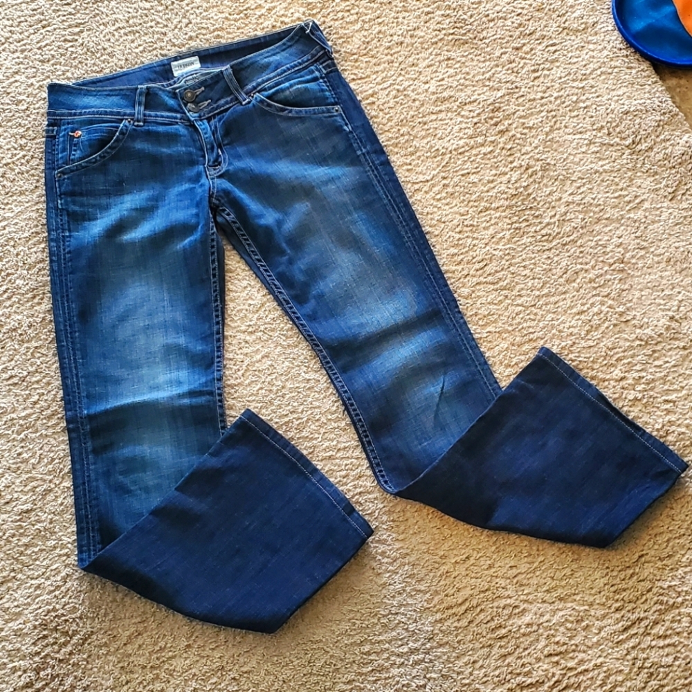 HUDSON Womens Signature Lowrise Bootcut Jeans Flap Pocket Size 28